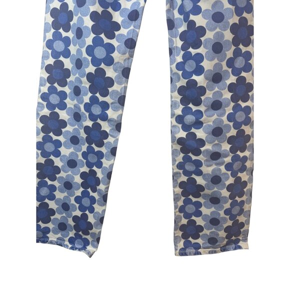 ZARA Size 6 Blue Floral Print Cotton Jeans - Picture 7 of 14